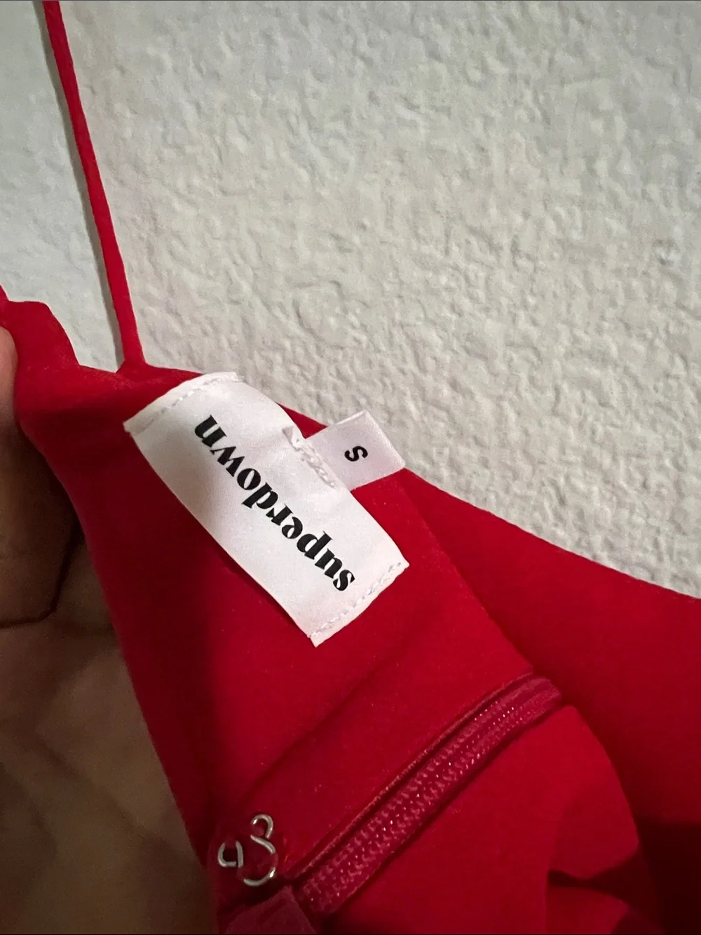 superdown Red Spaghetti Strap Ruched Mini Dress - Picture 3 of 3